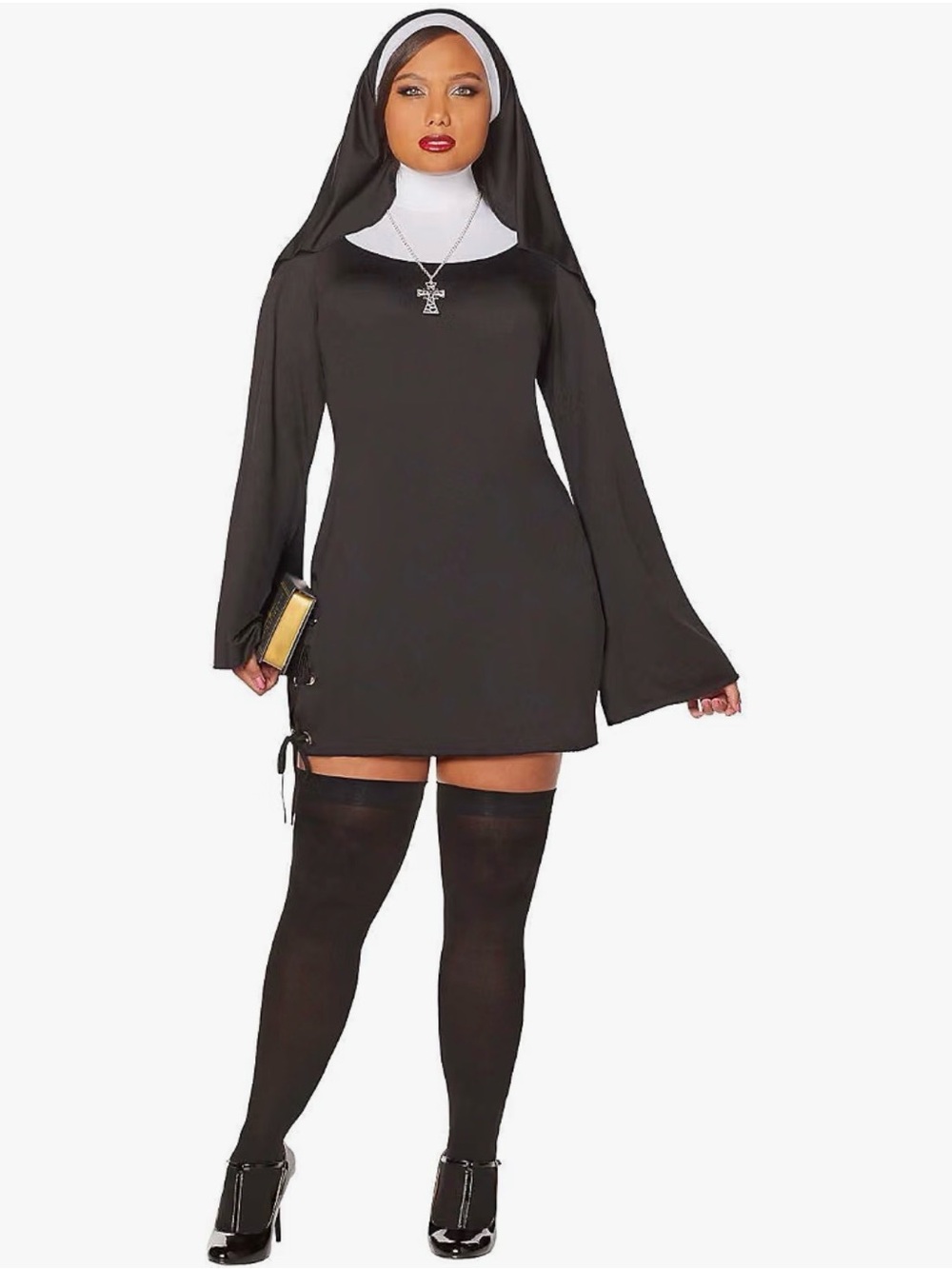 NEW Spirit Halloween Sinful Sister Nun Costume M/L 10-14 Complete